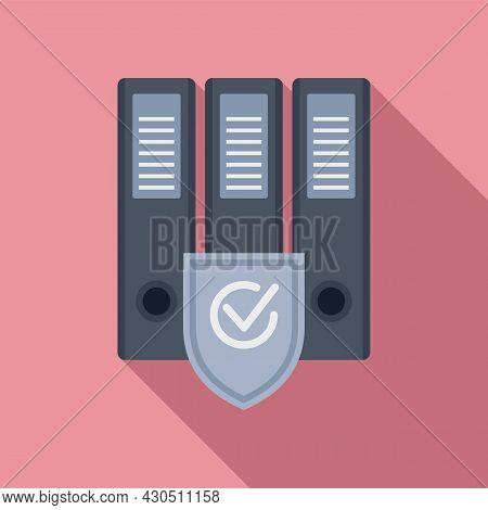 Safety Folders Icon Flat Vector. File Folder. Data Lock