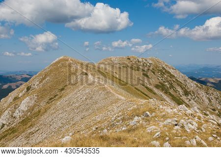View Of The Peak Of Monte Terminillo During The Summer Season. 2216 Meters, Terminillo Mount Is Name