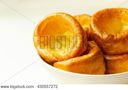 Traditional English Yorkshire Pudding, Wonderfully Crisp And Golden Baked For A Traditional Recipe, 