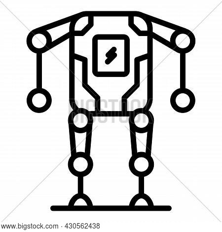 Charging Exoskeleton Icon Outline Vector. Robot Suit. Wearable Body