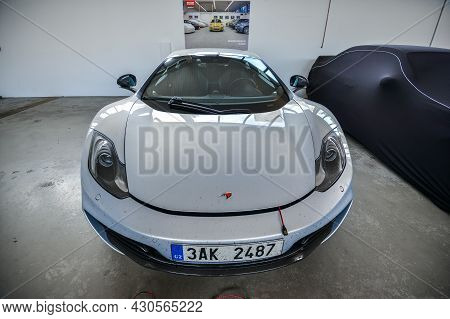 Nurburg, Germany - August 20, 2015. Garage Of Racing Rental Training Sports Cars. Road To Race Track