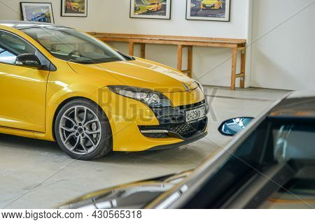 Nurburg, Germany - August 20, 2015. Garage Of Racing Rental Training Sports Cars. Road To Race Track
