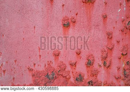 Dark Red Wall Texture For Background Or Wallpaper. Detailed Red Grunge Background. Dark Red Rusted M