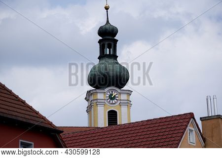 Onion Dome With Onion Helmet Or Onion Dome Photographed On A Church Tower As An Architectural Roof C