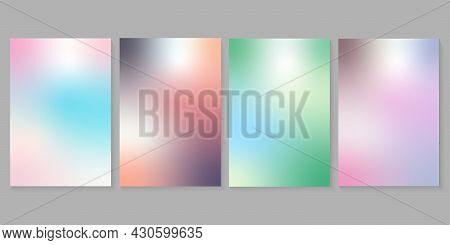 Vector Abstract Summer Or Spring Backgrounds Set  With Gradient For Poster Banner