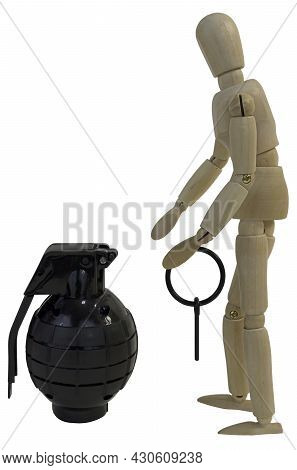 Pulling The Pin From A Grenade In Preparation To Throw It