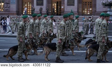 Rehearsal Of Military Parade,formation Of Troops On Occasion Of Declaration Of Independence Of Ukrai
