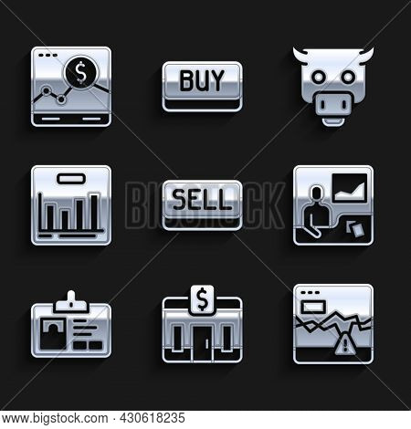 Set Sell Button, Bank Building, Failure Stocks Market, Trading Courses, Identification Badge, Pie Ch