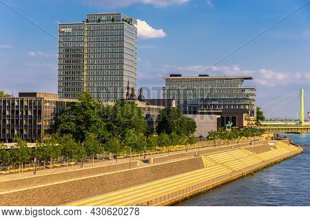The Steps At Cologne Embankment At River Rhine - Cologne, Germany - June 25, 2021