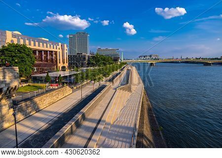The Steps At Cologne Embankment At River Rhine - Cologne, Germany - June 25, 2021