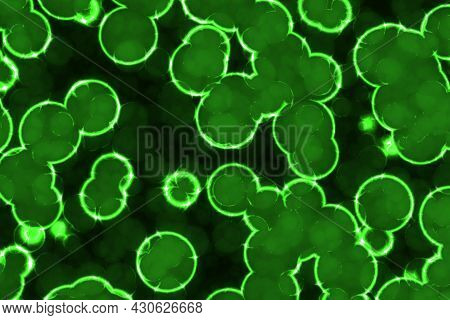 Beautiful Design Green A Lot Bio Micro Organisms Digital Graphic Texture Or Background Illustration