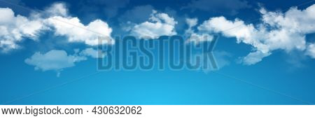 Vector Realistic Skyscape. Sky With Clouds. Sunset.