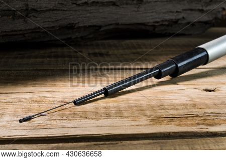 The Tip Of The Float Rod. Float Rod Sections. Carbon Fishing Rod. Connector At The Tip Of The Rod. F