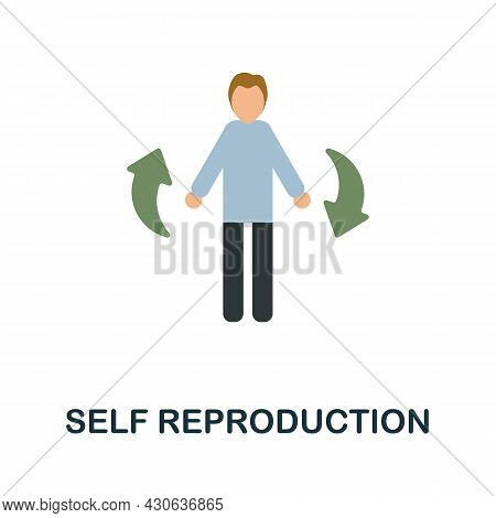 Self Reproduction Flat Icon. Colored Sign From Futurictic Technology Collection. Creative Self Repro