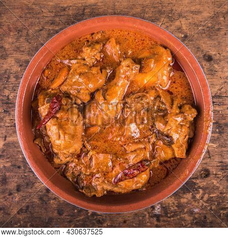 Chicken Paprikash Is A Traditional Hungarian Dish, Chicken Stew With Paprika And Sour Cream Sauce. A
