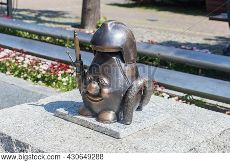 Zory, Poland - June 4, 2021: Zorek Figure. Zorek Is A Tourist Symbol Of Zory City.