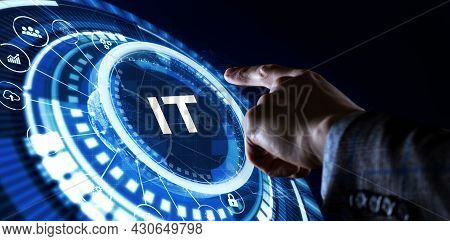 It Consultant Presenting Tag Cloud About Information Technology