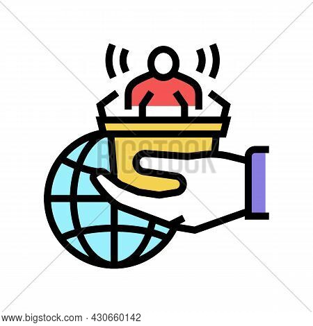 Democracy Social Problem Color Icon Vector. Democracy Social Problem Sign. Isolated Symbol Illustrat