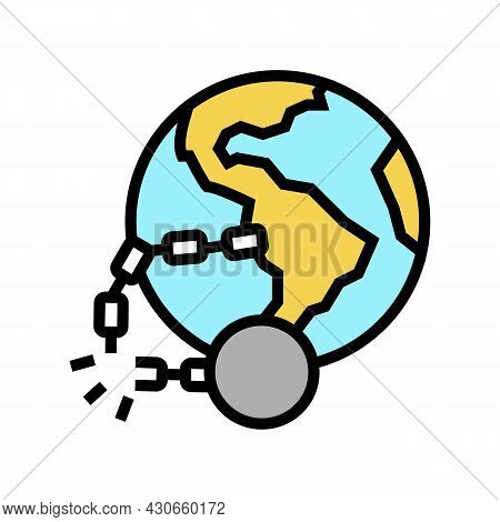 Decolonization Social Problem Color Icon Vector. Decolonization Social Problem Sign. Isolated Symbol
