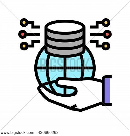 Big Data For Sustainable Development Social Problem Color Icon Vector. Big Data For Sustainable Deve