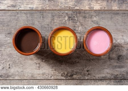 Traditional Mexican Atole Drink On Wooden Table