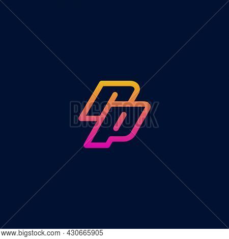 Rp Letter Logo, With A Simple Minimalist Design. Modern Line Logo Design Concept Template