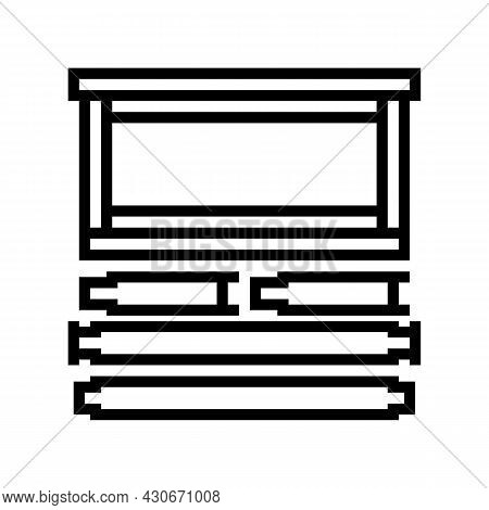 Frames Langstroth Beekeeping Line Icon Vector. Frames Langstroth Beekeeping Sign. Isolated Contour S