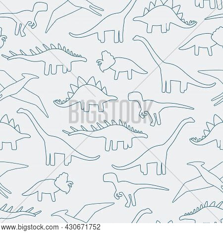 Minimal Dinosaur Kids Seamless Pattern Background Design