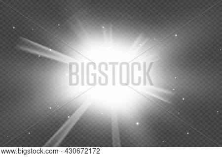 Abstract Special Effect Element Design. Shine Ray With Lightning