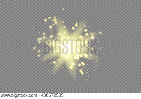 The Sun Is Shining Bright Light Rays With Realistic Glare