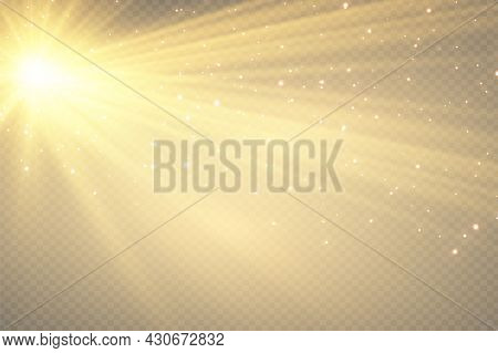 The Sun Is Shining Bright Light Rays With Realistic Glare