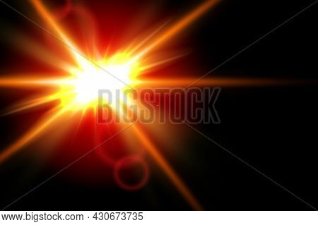 Abstract Special Effect Element Design. Shine Ray With Lightning