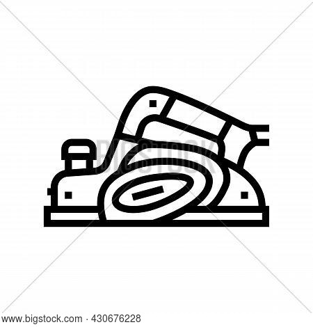 Electric Planer Tool Line Icon Vector. Electric Planer Tool Sign. Isolated Contour Symbol Black Illu