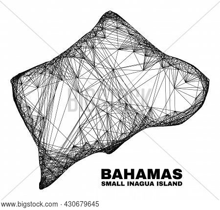 Net Irregular Mesh Small Inagua Island Map. Abstract Lines Are Combined Into Small Inagua Island Map