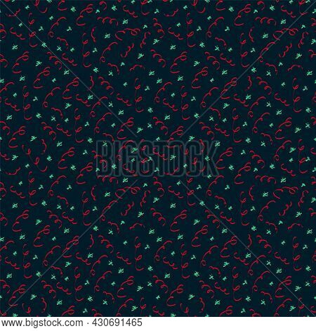 The New Year Pattern With Snowflakes. Merry Christmas And A Happy New Year. Background For Textiles 