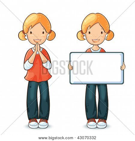 Girl with different expressions