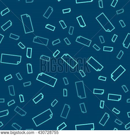 Green Line Grip Tape On A Skateboard Icon Isolated Seamless Pattern On Blue Background. Vector