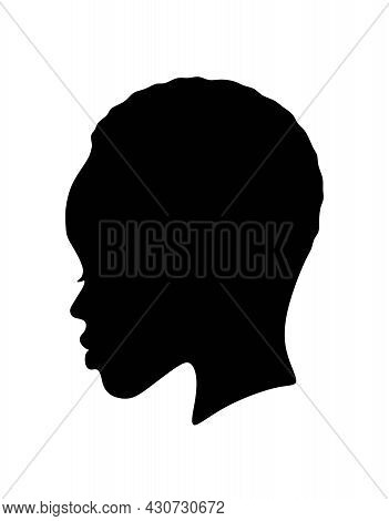 Black African Afro American ,female Girl Woman Lady Portrait Face Vector Silhouette Of A Hairstyle W