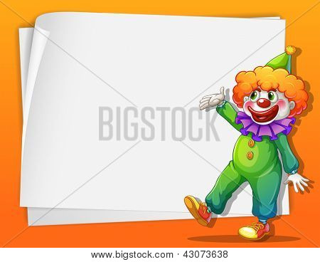 Ilustrace klauna vedle prázdné místo
