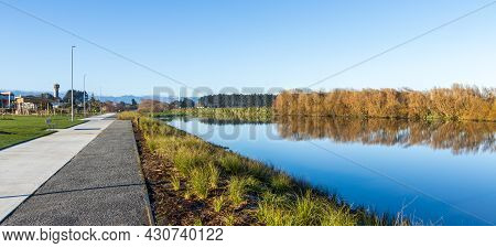 Foxton Newly Completed River Loop Park Are Looking Very Clean And Peaceful On A Sunyy Winters Day.