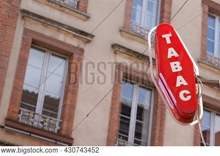 Bordeaux , Aquitaine  France - 08 20 2021 : Tabac French Brand Red Logo For Store Tobacco A Sign Sho