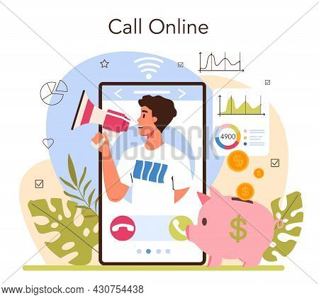 Marketer Online Service Or Platform. Marketing Strategy And Communucation