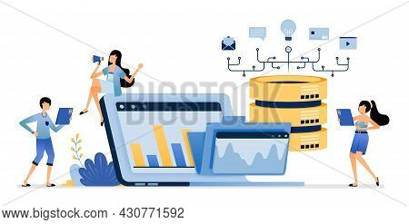 Illustration Of Performance And Progress Of Company Data Services And Reports Stored In The Database