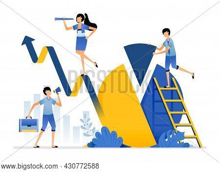 Illustration Of Sustainable Increase In The Company Sales Value On New Market Share Analysis And Pla