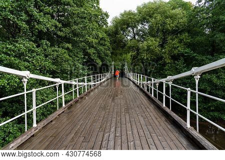 Pedestrian Bridge Over Akerselva River In Oslo