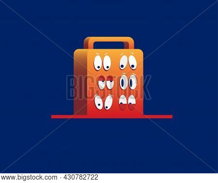 Illustration Of A Cheerful Grater In A Modern Vector Style.