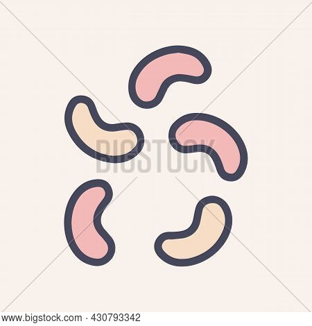 Bacteria Vibrio Color Vector Doodle Icon Design