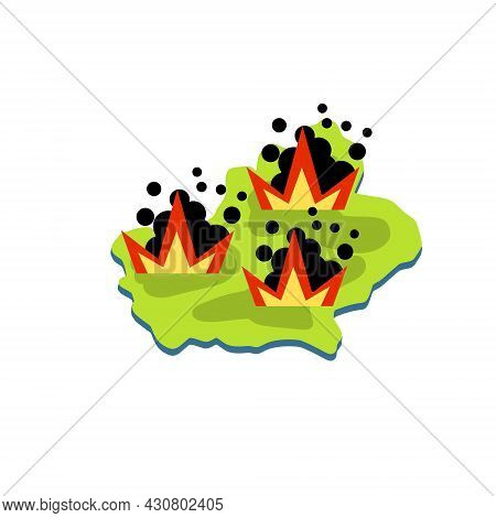 Map Of Xinjiang. Chinese Province. Popular Unrest In China. The Explosion And The Bomb. Revolution A