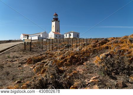 Berlenga Island, Portugal - August 28, 2019: Lighthouse Of Berlengas Islands, In Portugal, Near Peni
