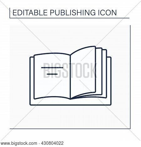 Inside Front Cover Line Icon. Reverse Side Of Book Or Magazine Cover.publishing Concept. Isolated Ve
